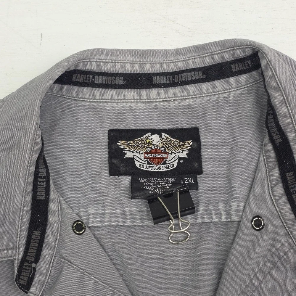 Harley Davidson Motorcycles Sleeveless Cut Off Vest Skull Crossbones Mens 2XL